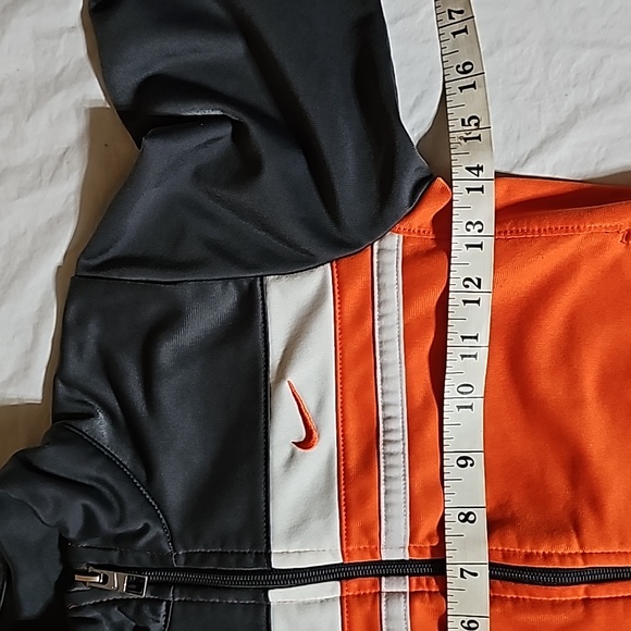 Nike Boys Size 7 Gray Orange Long Sleeve Zippered Track Jacket Used - Picture 12 of 14
